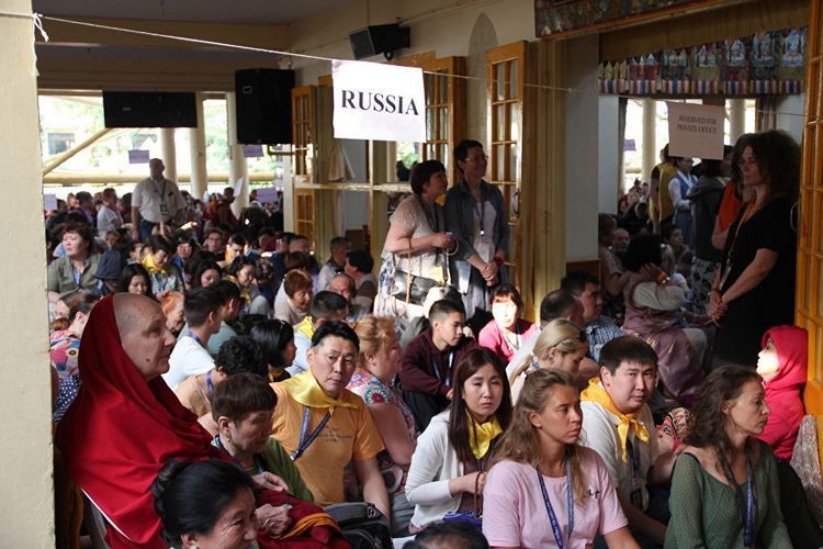 Российские паломники на духовных учениях Далай-ламы в Дхарамсале, Индия. © РИА Новости / Ольга Липич.