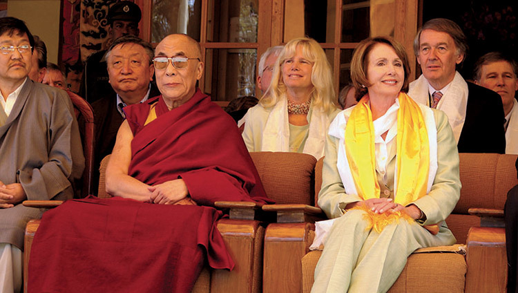 US Speaker of the House Nancy Pelosi visiting His Holiness the Dalai Lama in Dharamsala, HP, India on March 21, 2008. (Photo by Tenzin Choejor/OHHDL)